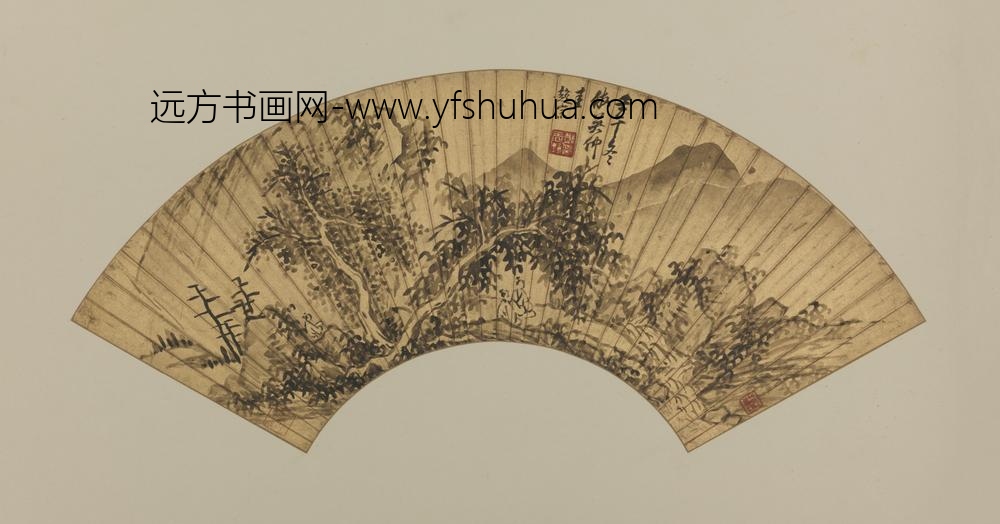 明-郑元勋山水扇
