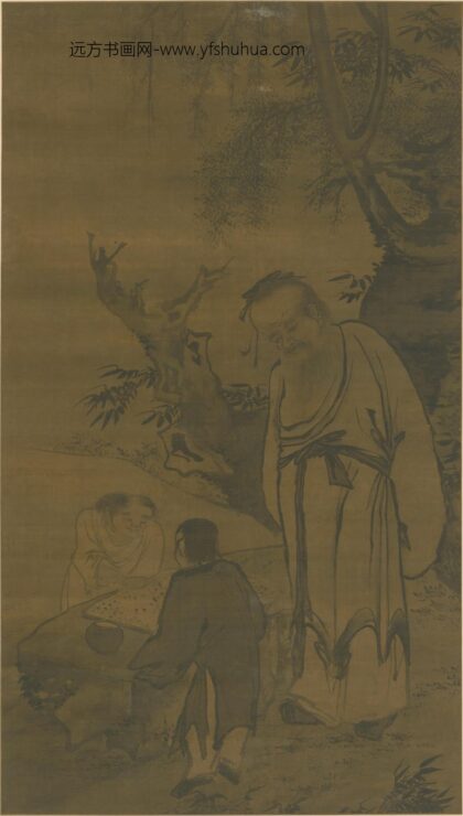 明 郑文林观棋图轴.jpg