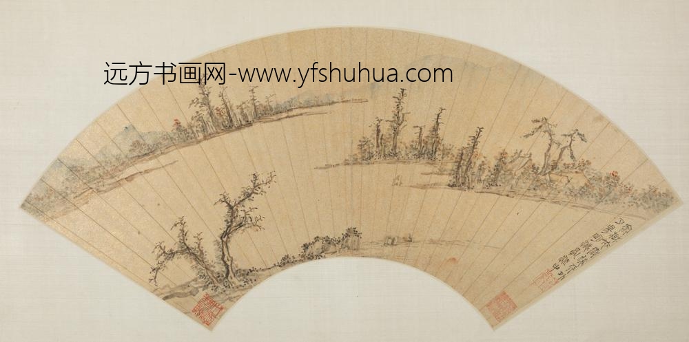 明-钱穀山水扇页