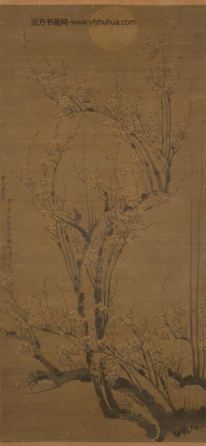 明 陈录玉兔争清图轴.jpg