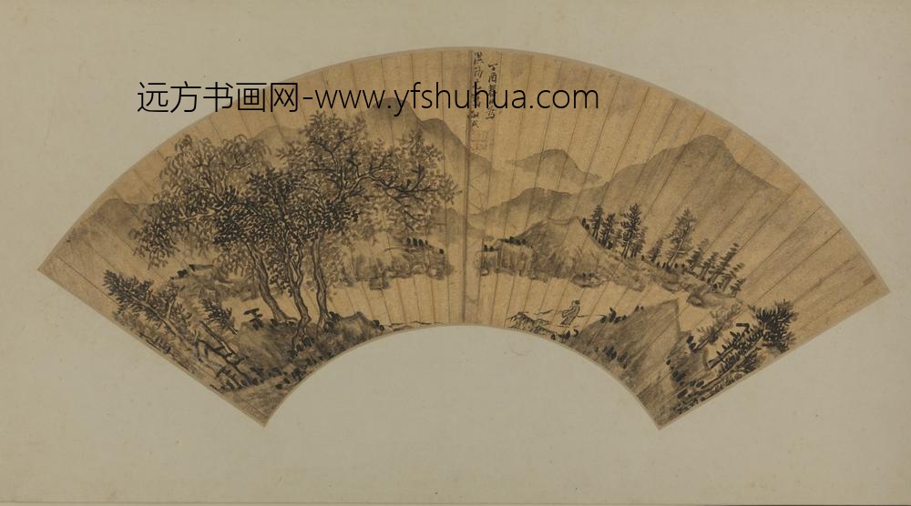 明-靳嗣成山水图扇页