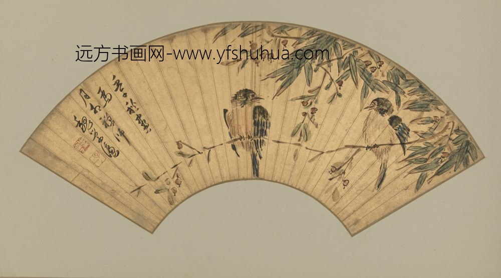 明-魏学濂花鸟扇页
