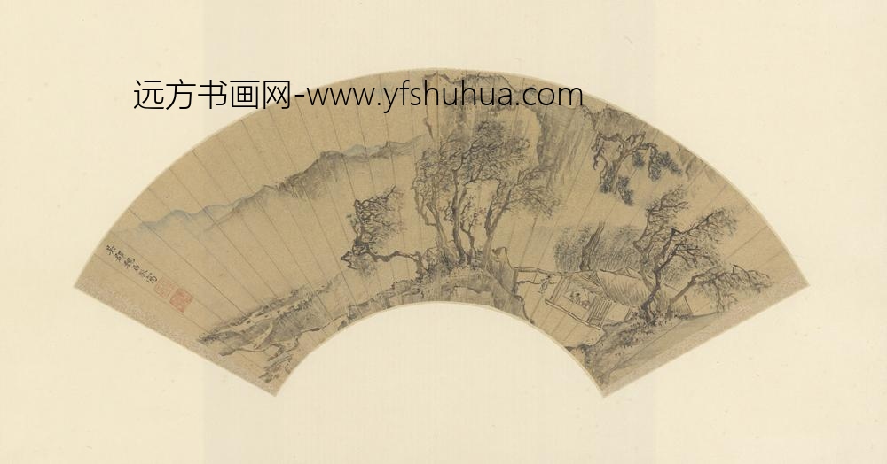明-魏居敬秋声赋图扇页