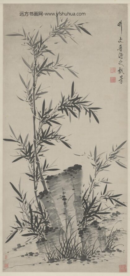明 鲁得之竹石图轴.jpg