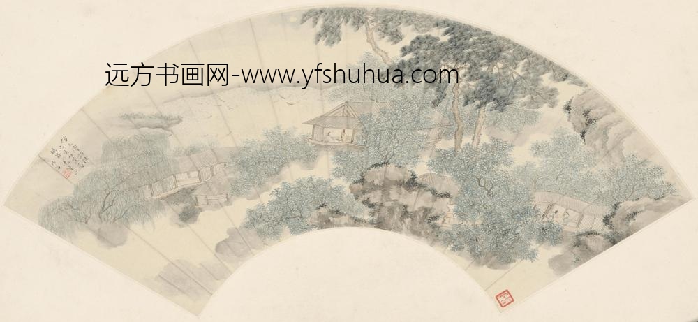 明俭-山水人物扇面-故宫博物院