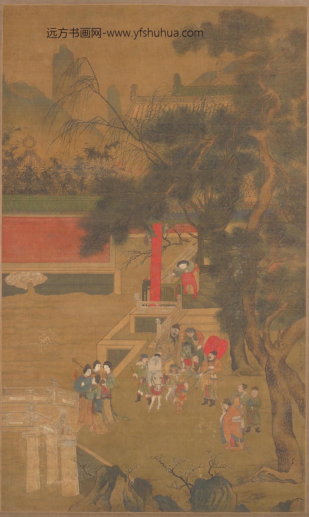 明皇斗鸡图轴