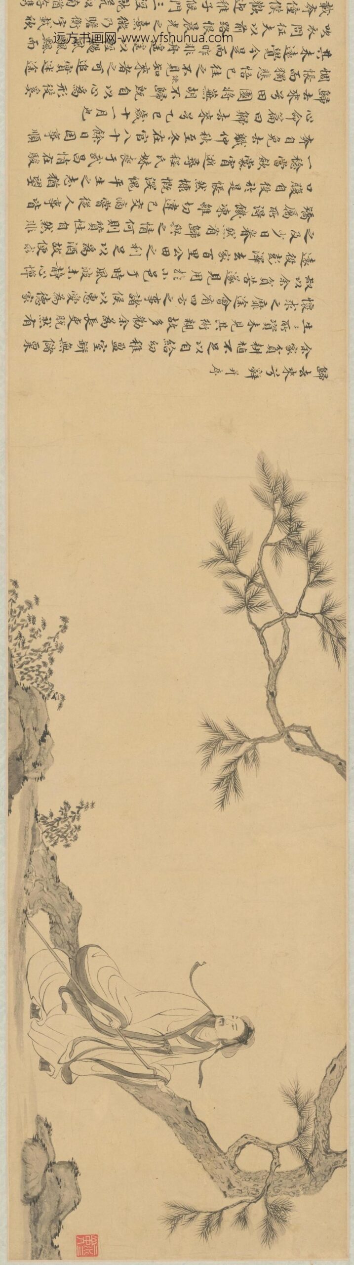 朱之蕃-孤松盘桓轴-故宫博物院_