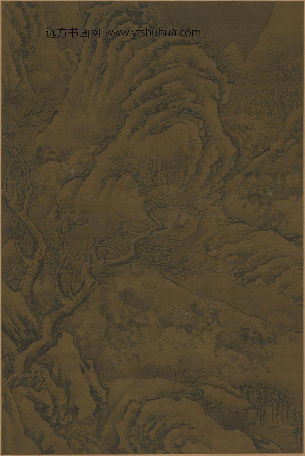 李真群牛图轴