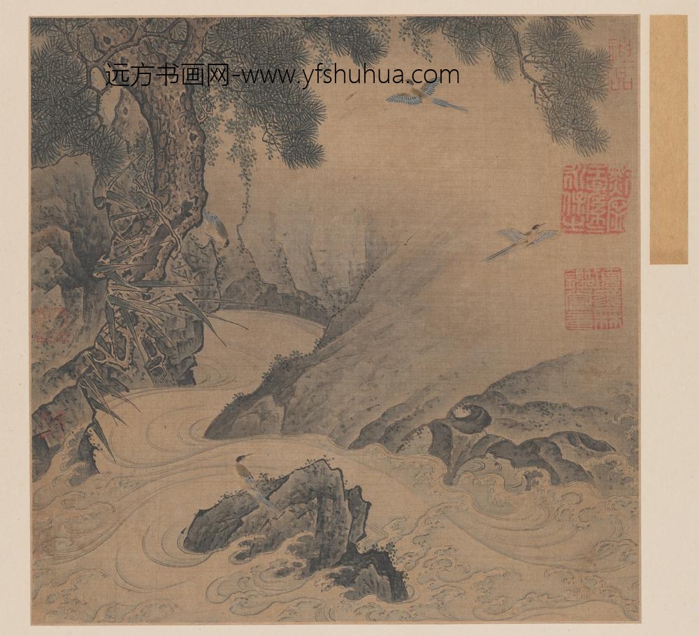 松涧山禽图页