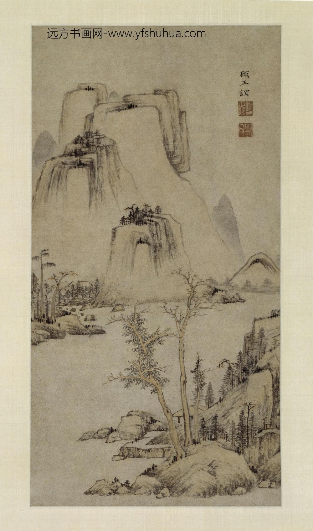 江岸长亭图轴（开）