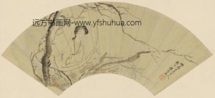 汤禄名 梅竹仕女图扇页.jpg
