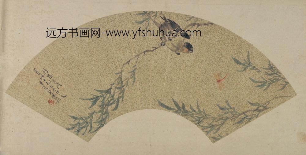 汤鋐柳燕图扇页