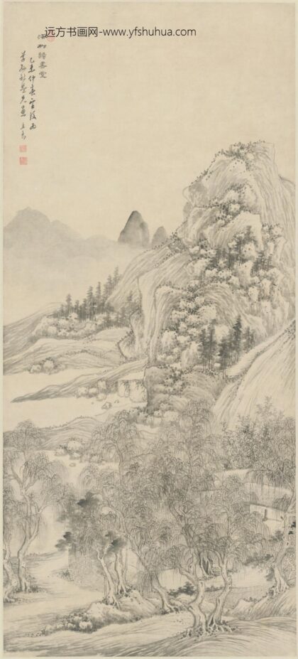 清 丘岳深柳读书堂图轴.jpg