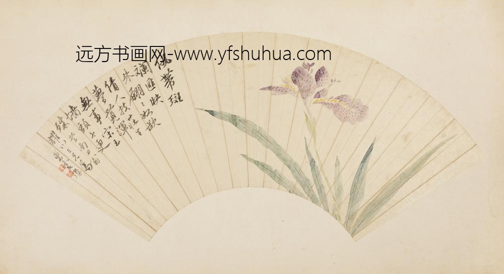清-东霞灿花卉扇