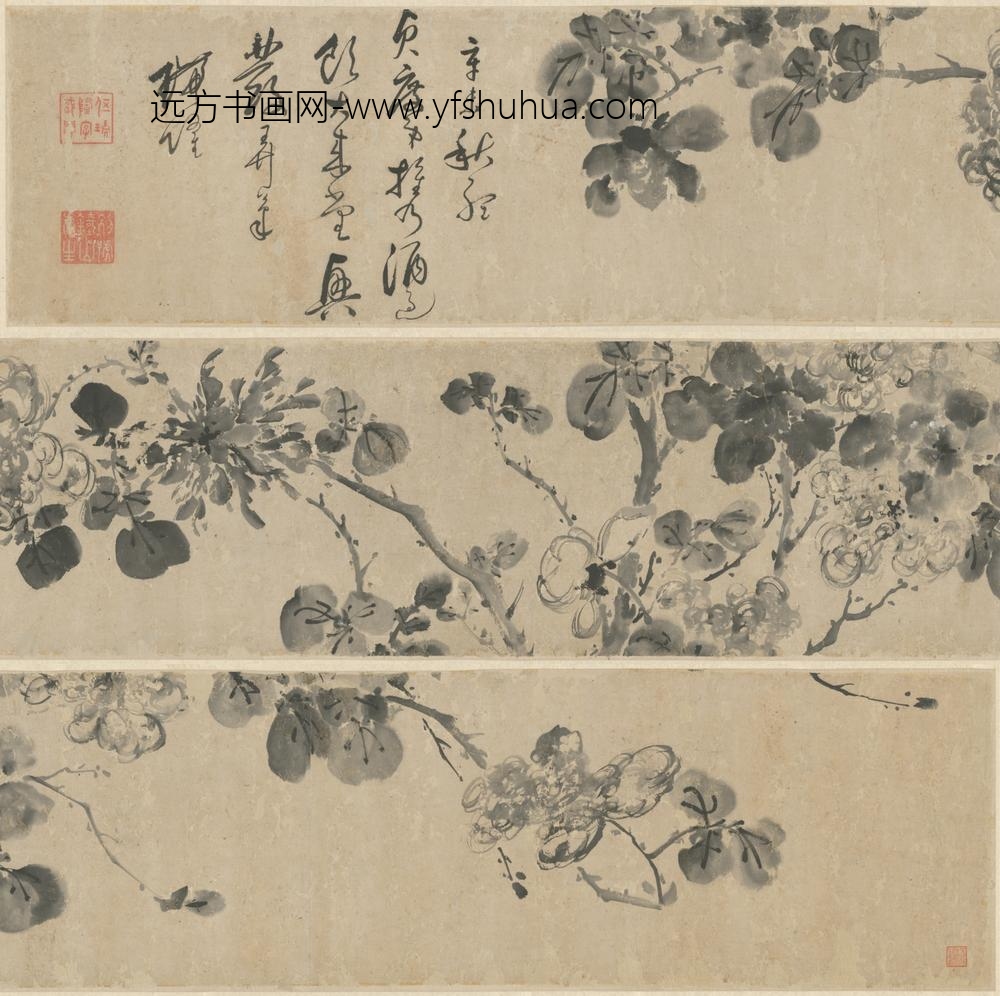 清-伍瑞隆牡丹图卷