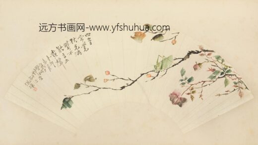 清 倪燦花虫图扇面.jpg