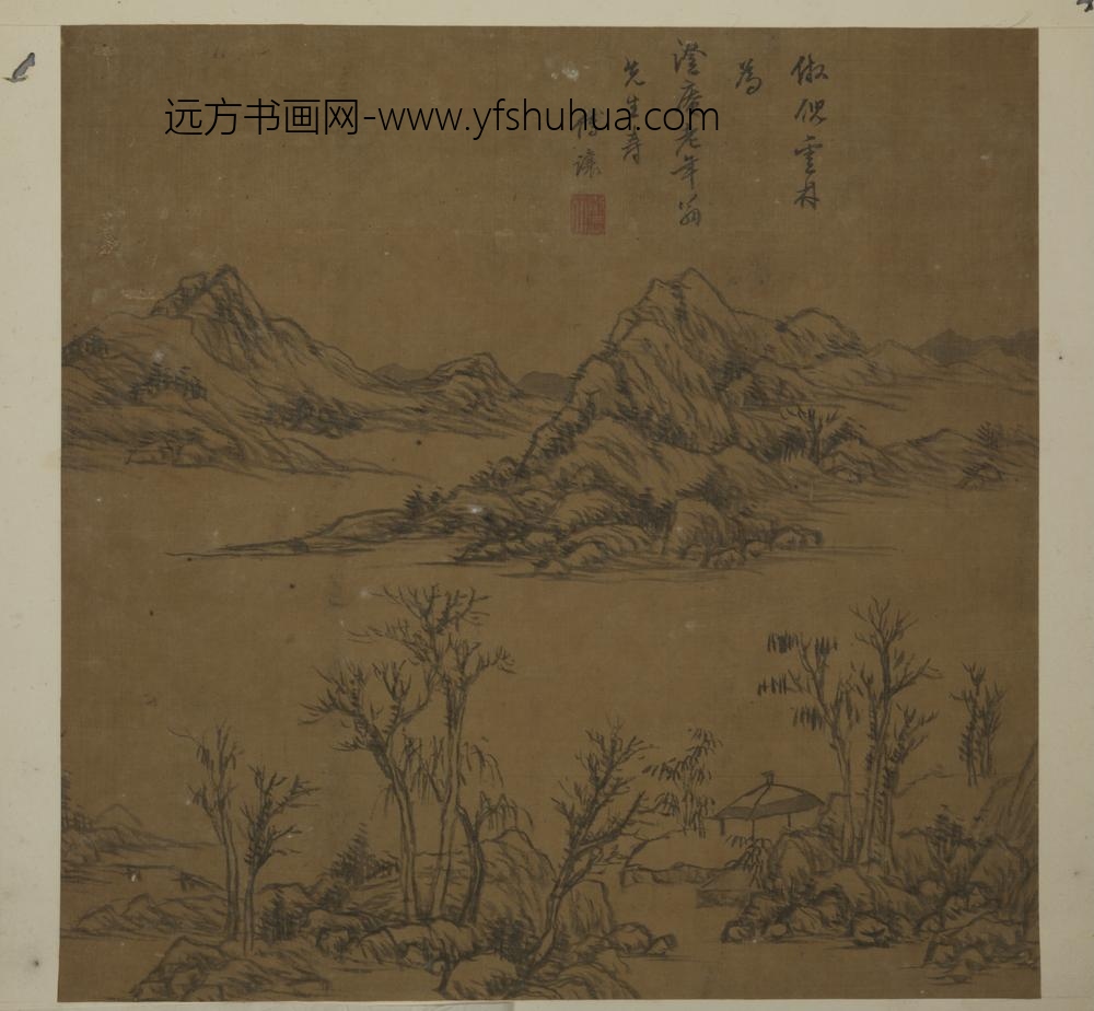 清-傅让山水图扇