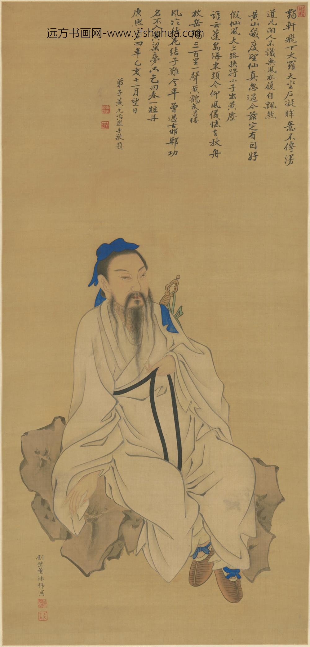清-刘璧画吕喦像轴