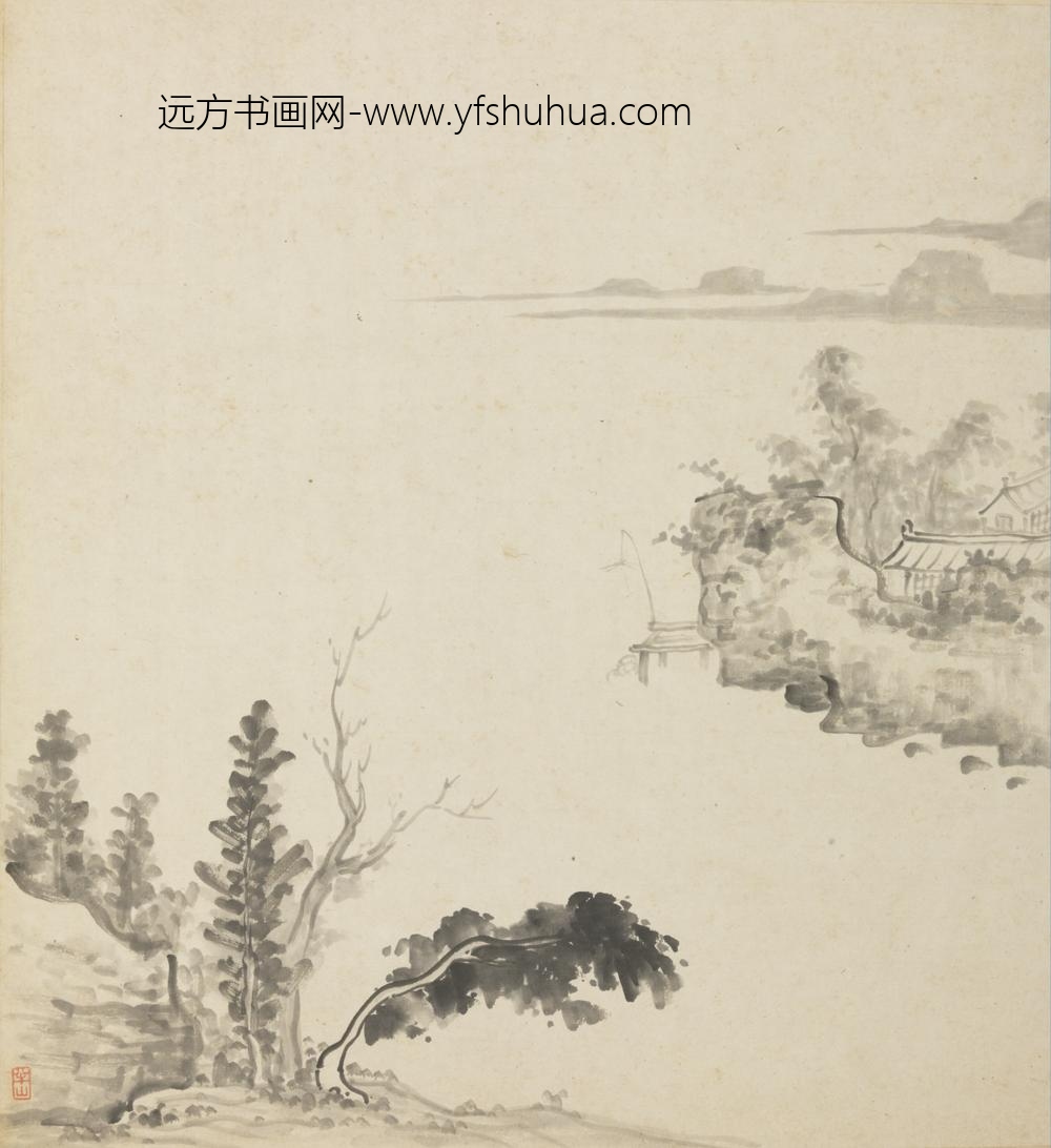 清-半山山水人物册-