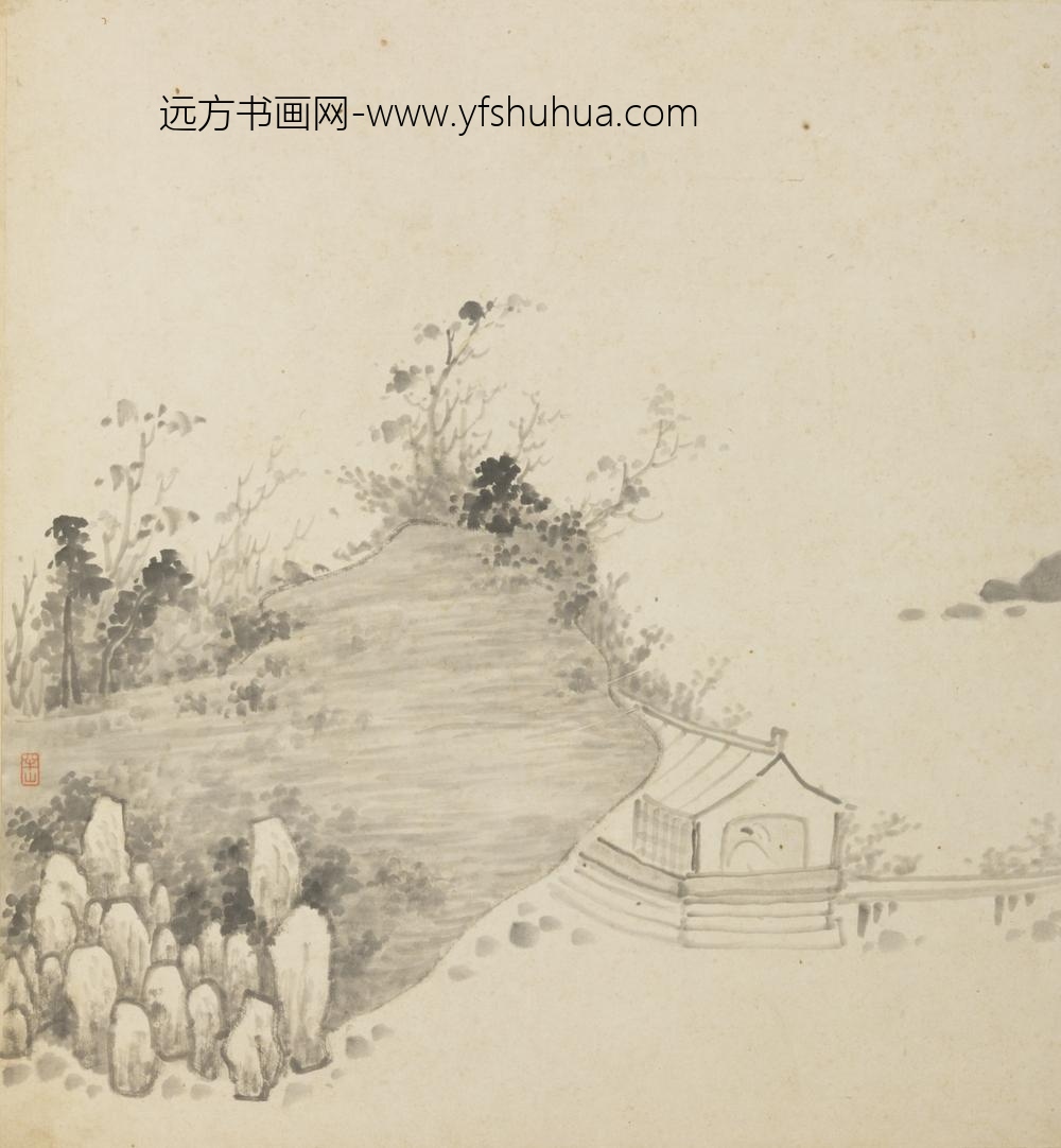 清-半山山水人物册-