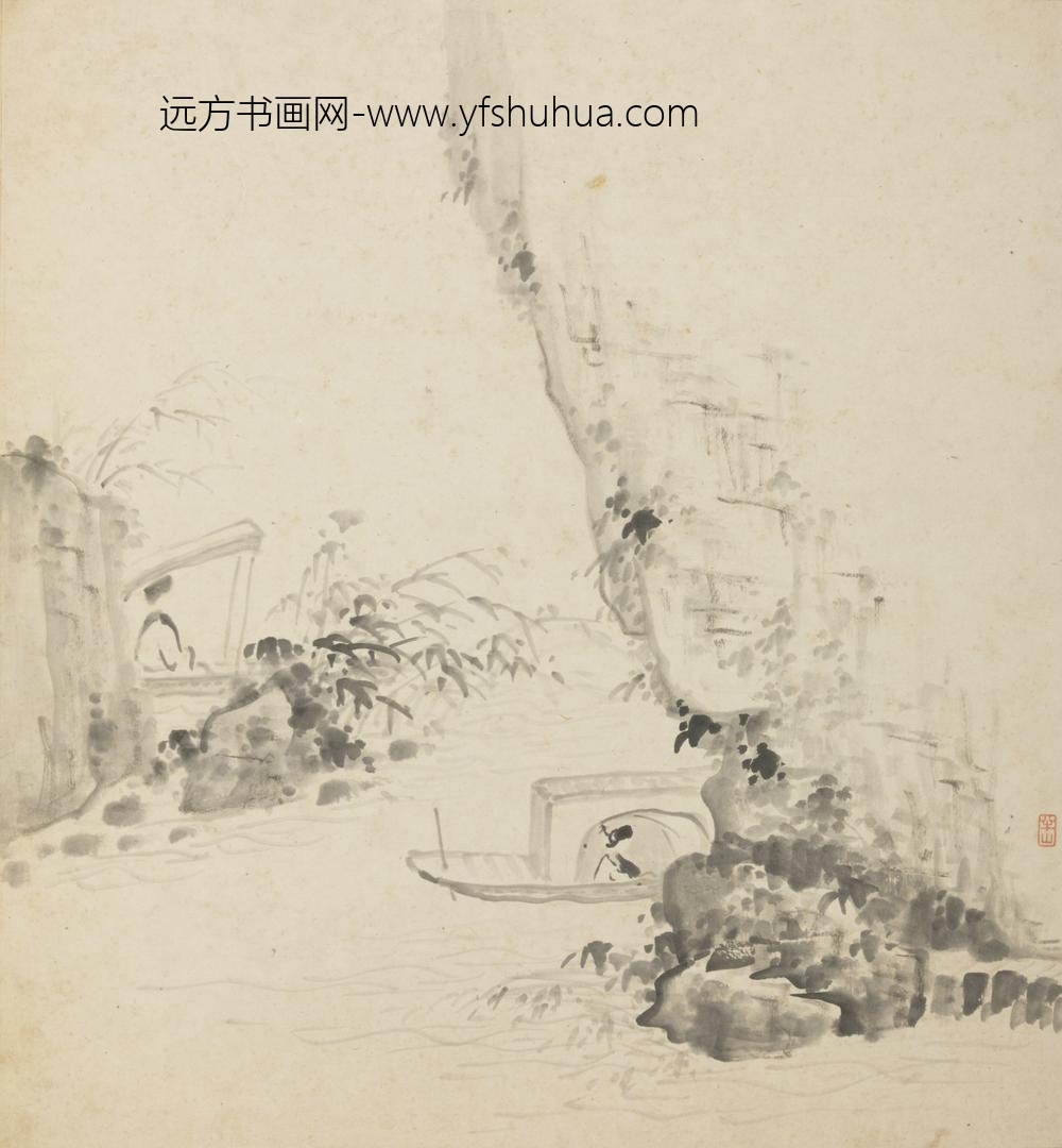 清-半山山水人物册-