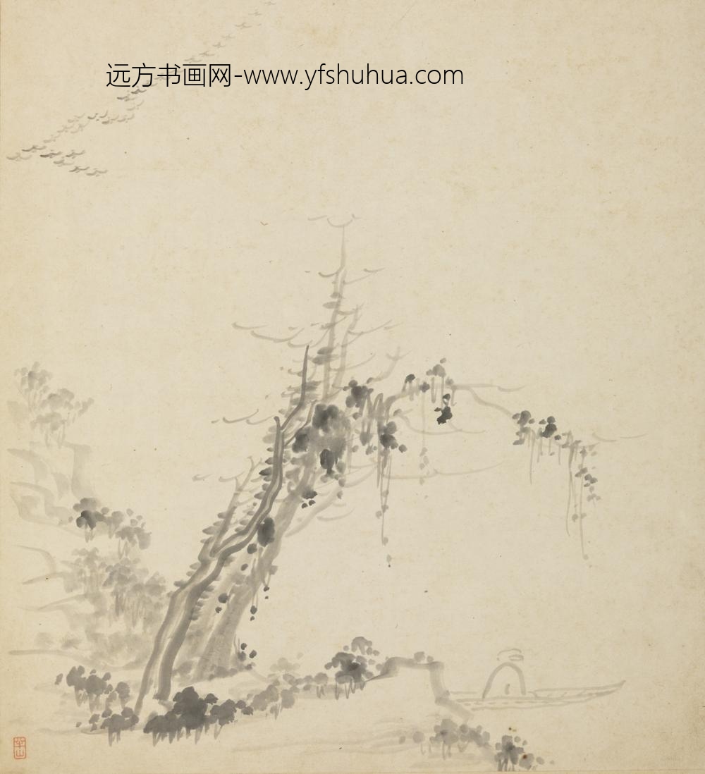 清-半山山水人物册-