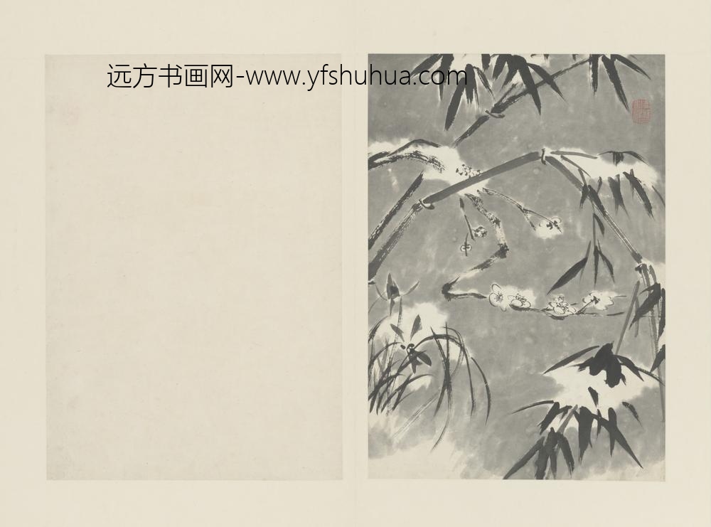清-原济兰竹册－雪中梅竹