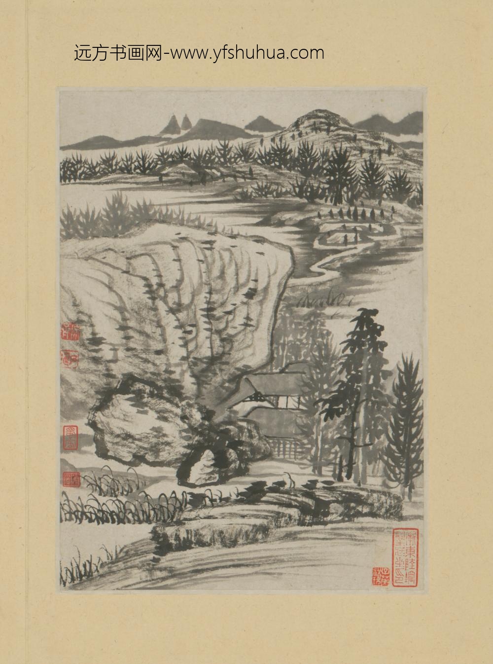 清-原济金山龙游寺诗意册-