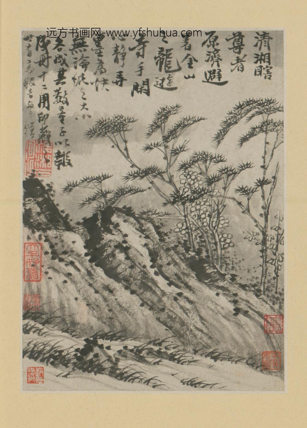 清-原济金山龙游寺诗意册-