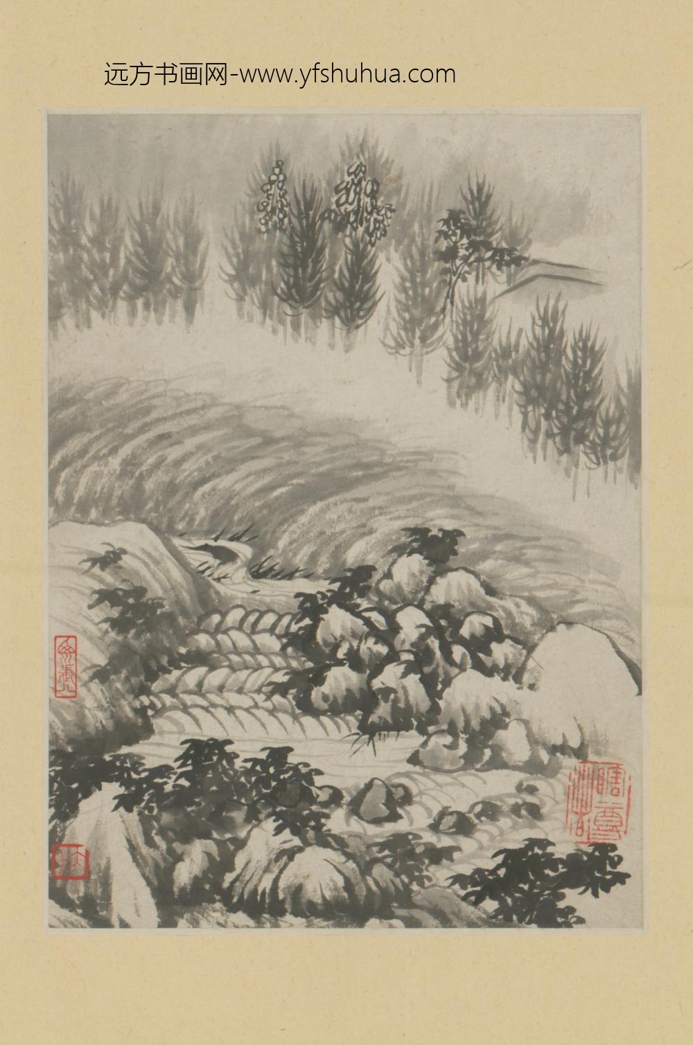 清-原济金山龙游寺诗意册-