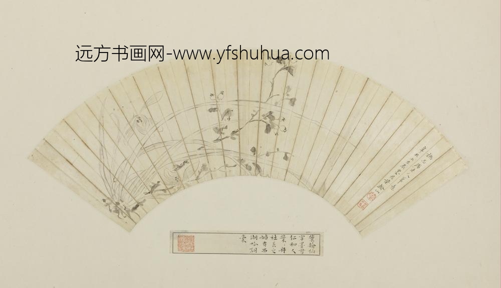 清-叶翰仙兰花扇页