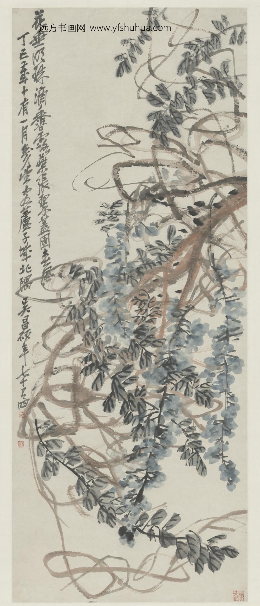 清-吴俊卿紫藤图轴