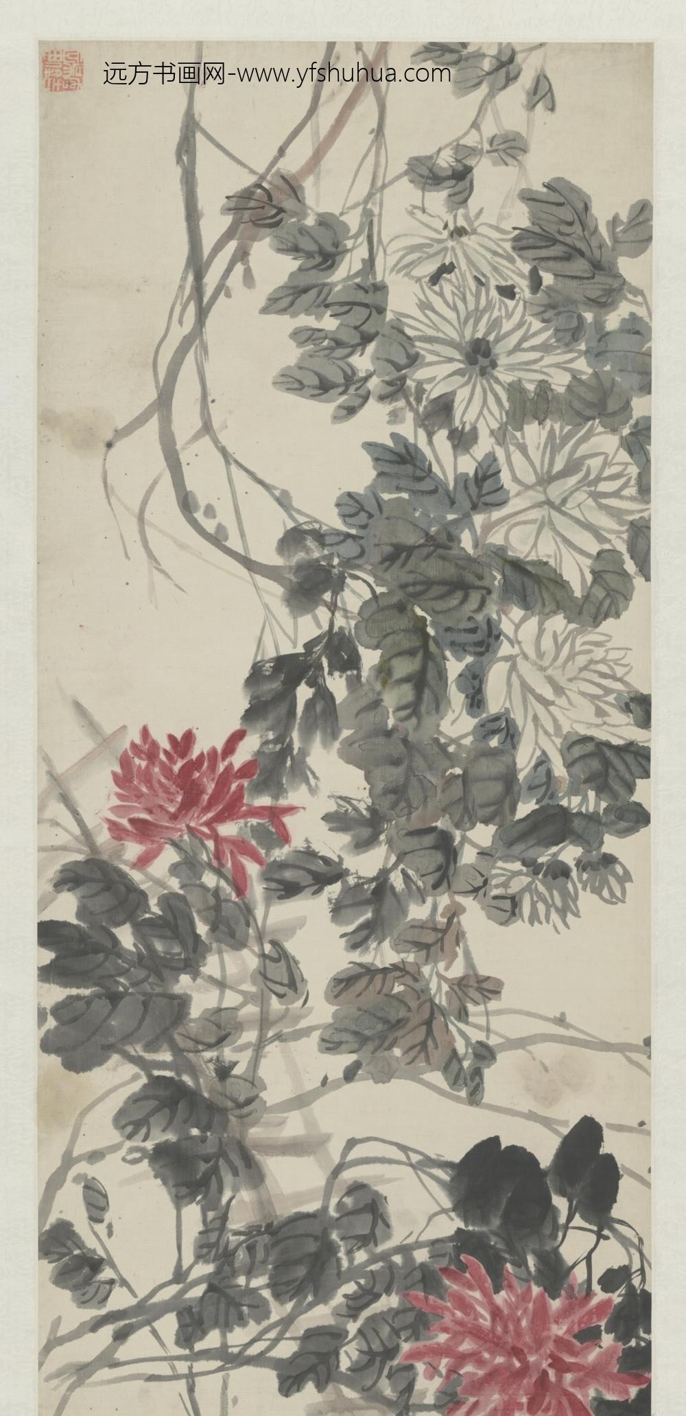 清-吴俊卿菊花卷_