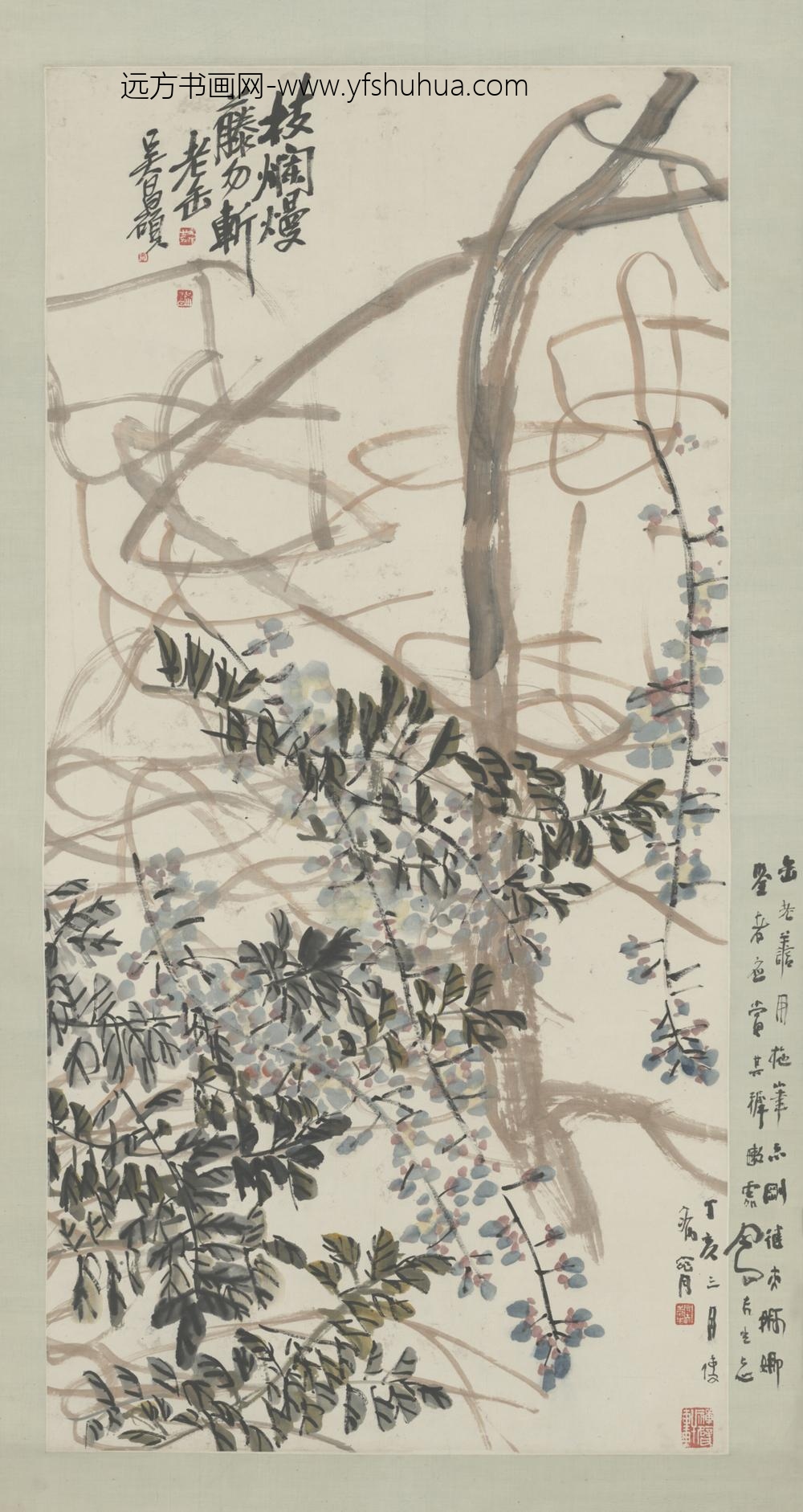 清-吴俊卿藤萝图轴