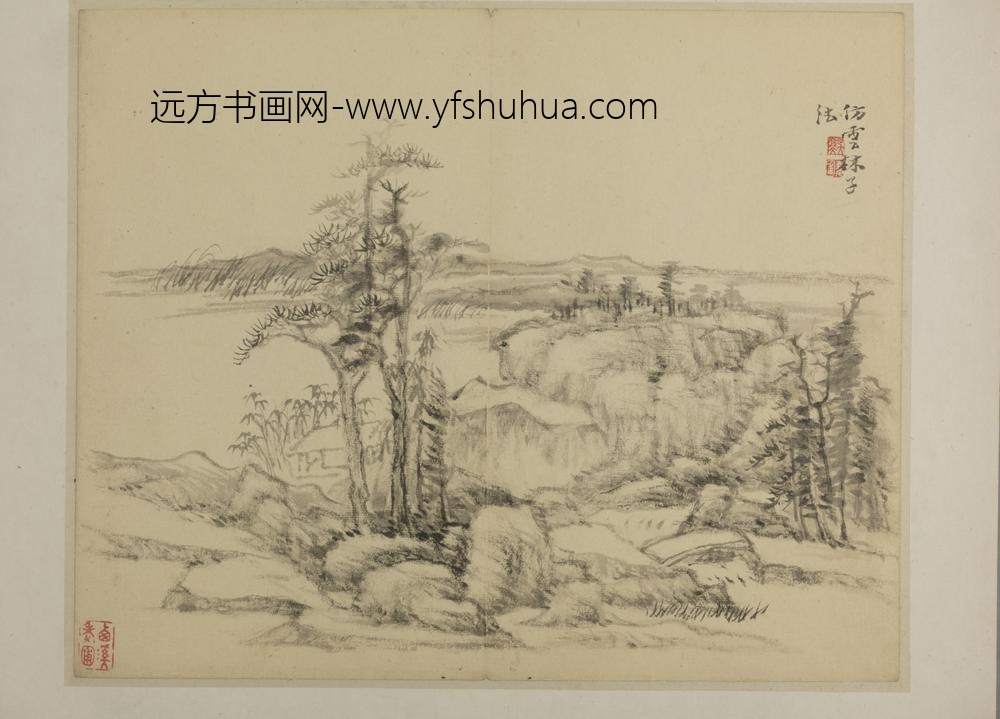 清-吴麐山水册-
