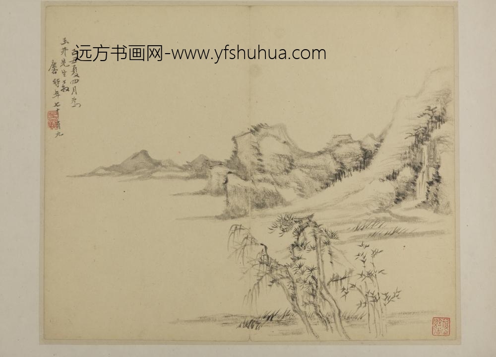 清-吴麐山水册-