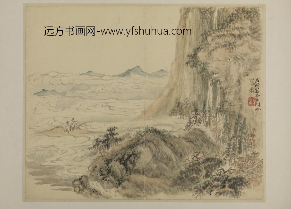 清-吴麐山水册-