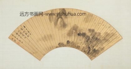 清 周杲看云图扇.jpg