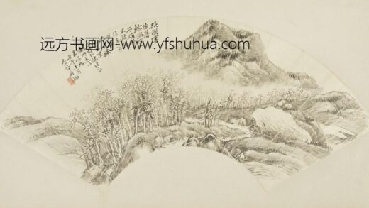 清 姜筠山水扇.jpg