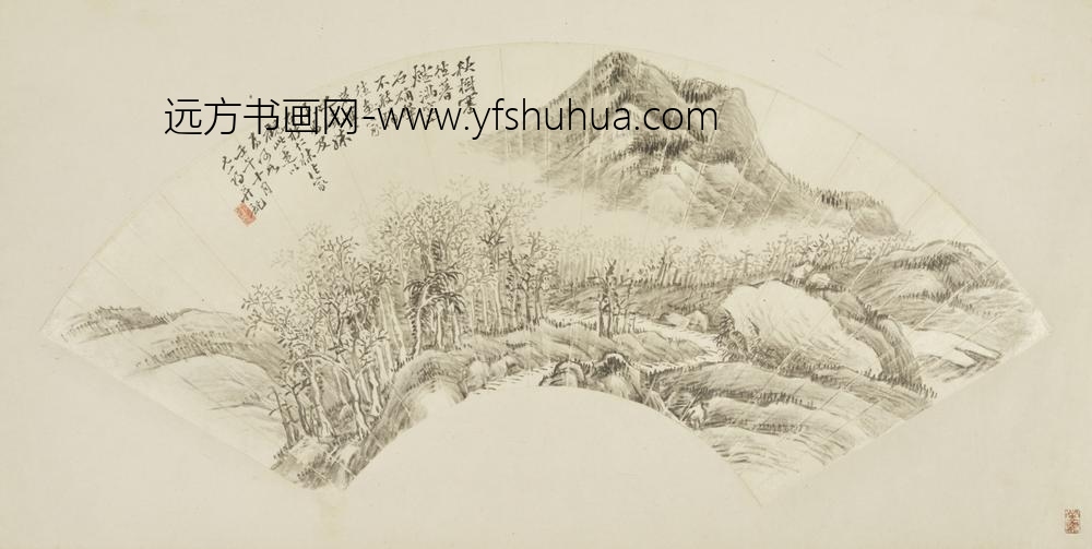 清-姜筠山水扇