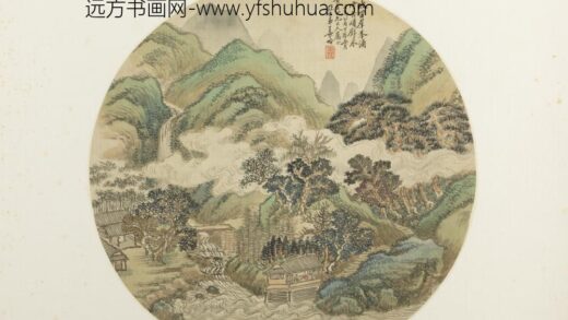 清 姜筠青绿山水纨扇页.jpg