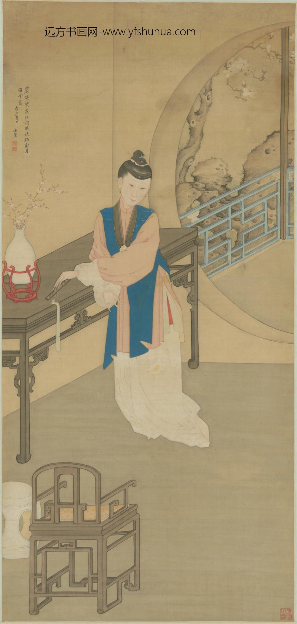 清-崔蘅湘仕女轴