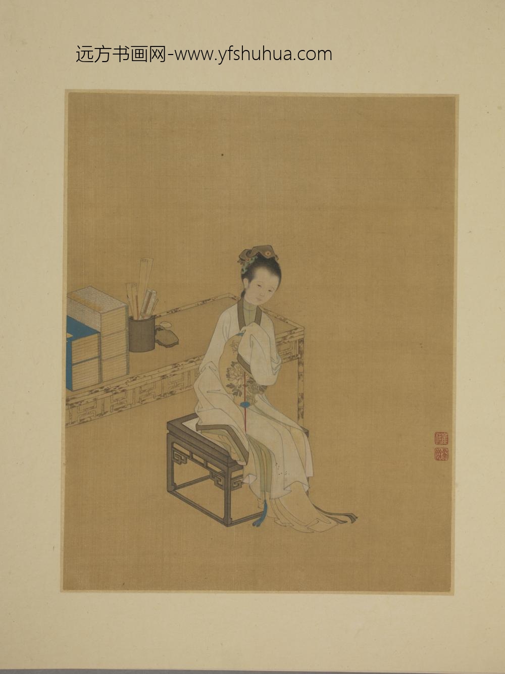 清-崔鏏仕女图册-