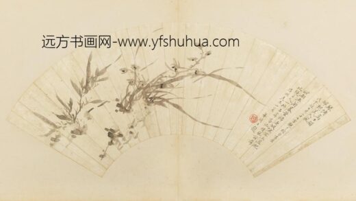 清 廖云锦竹兰图扇.jpg