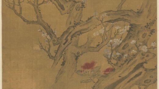 清 张昉梅花山茶轴.jpg