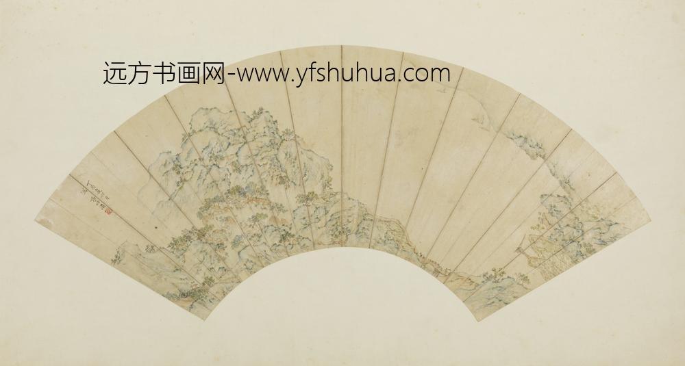清-张昭湄山水扇