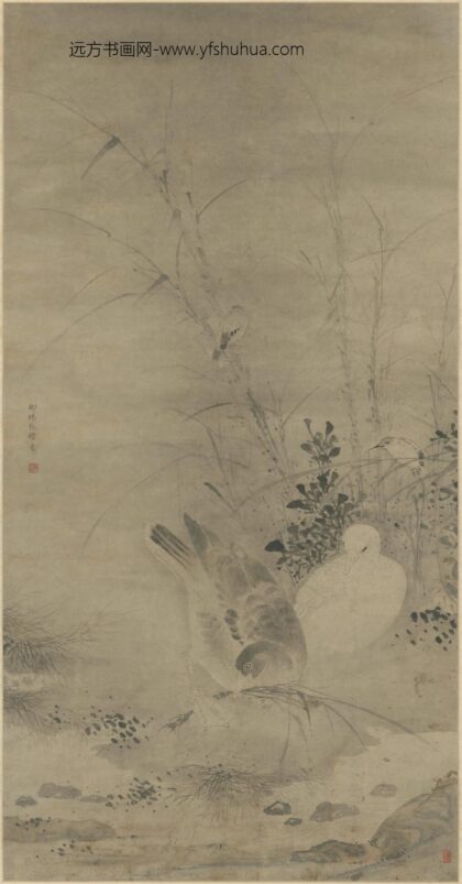 清 张积素芦鸭轴.jpg