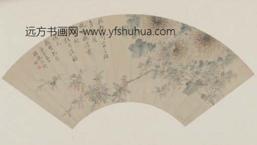 清 张舒秋花扇.jpg