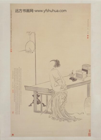 清 徐兰调鹦仕女图轴.jpg