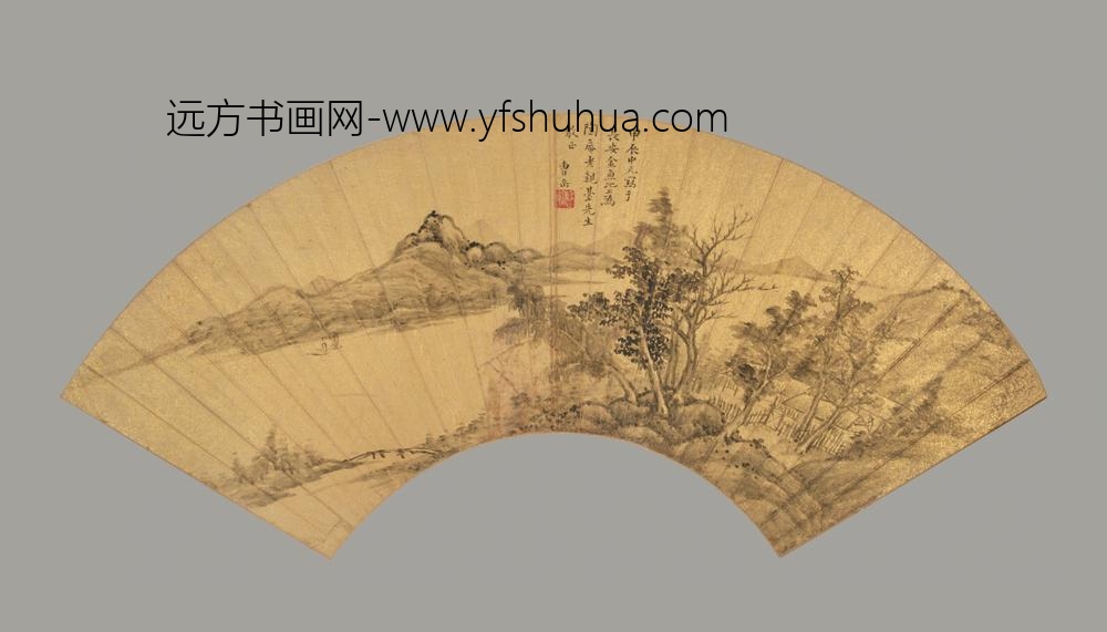 清-曹岳山水扇